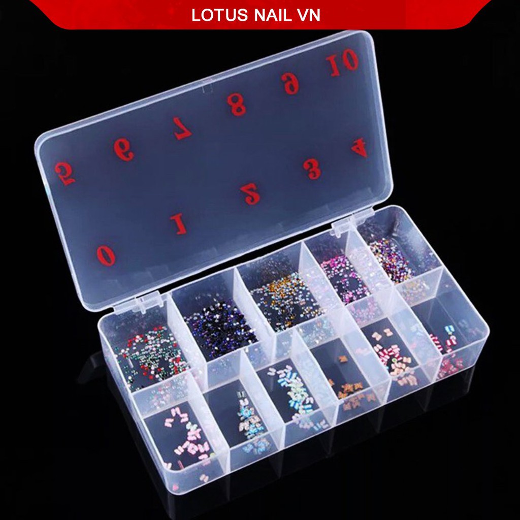 Hộp đựng móng, khay đựng phụ kiện nail 10 ô tiện lợi