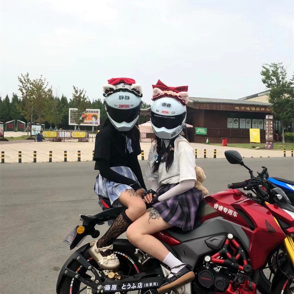 Mũ Bảo Hiểm Hình Tai Mèo Đội Mũ Bảo Hiểm Dễ Thương Cho Nữ