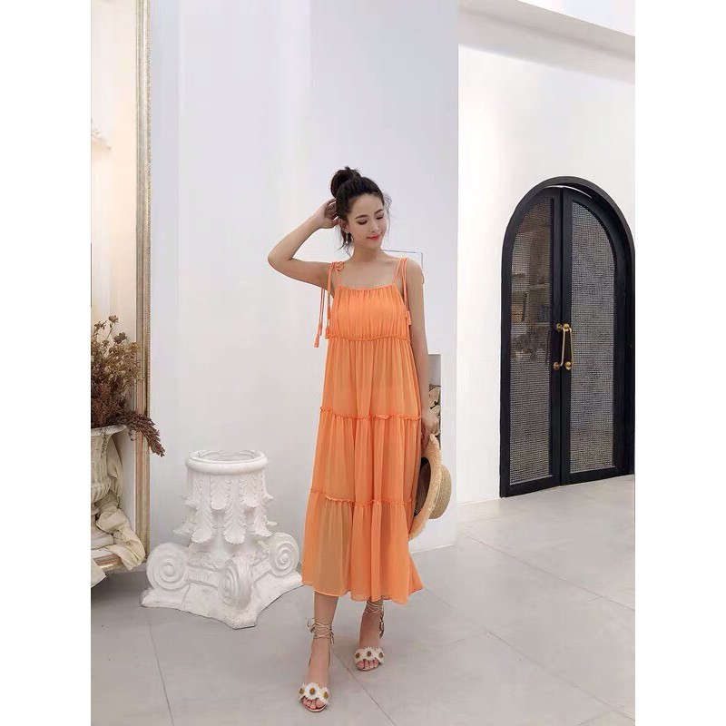 Đầm hai dây form rộng đi biển siêu hot TTSA0034