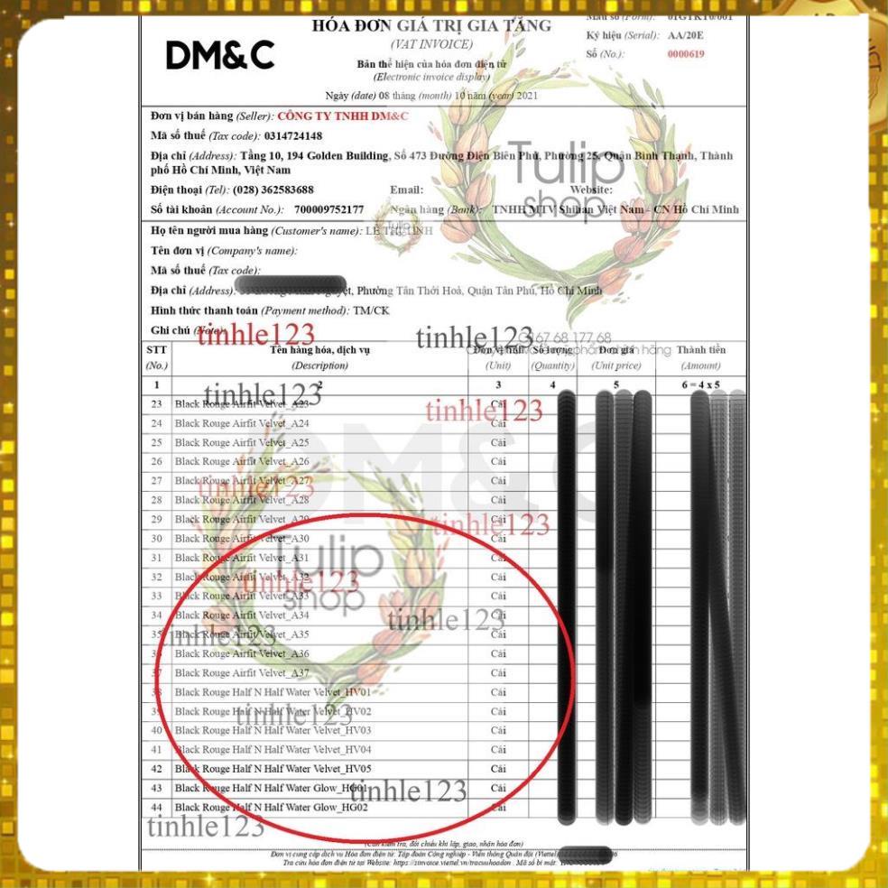 MẪU HÓT Son Kem Lì Black Rouge A12/A6/A26/A31/A32/a37 A12, A22, A18