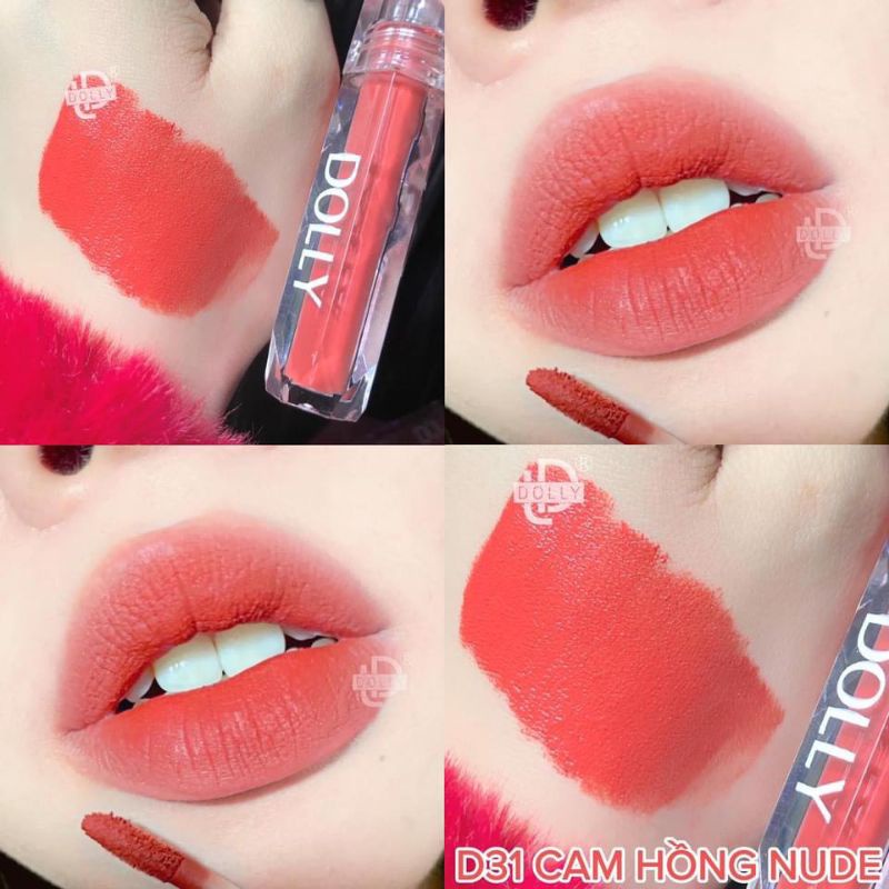 &lt;Cam Hồng sữa&gt;Son Dolly super matte hot trend 2021-Màu hot