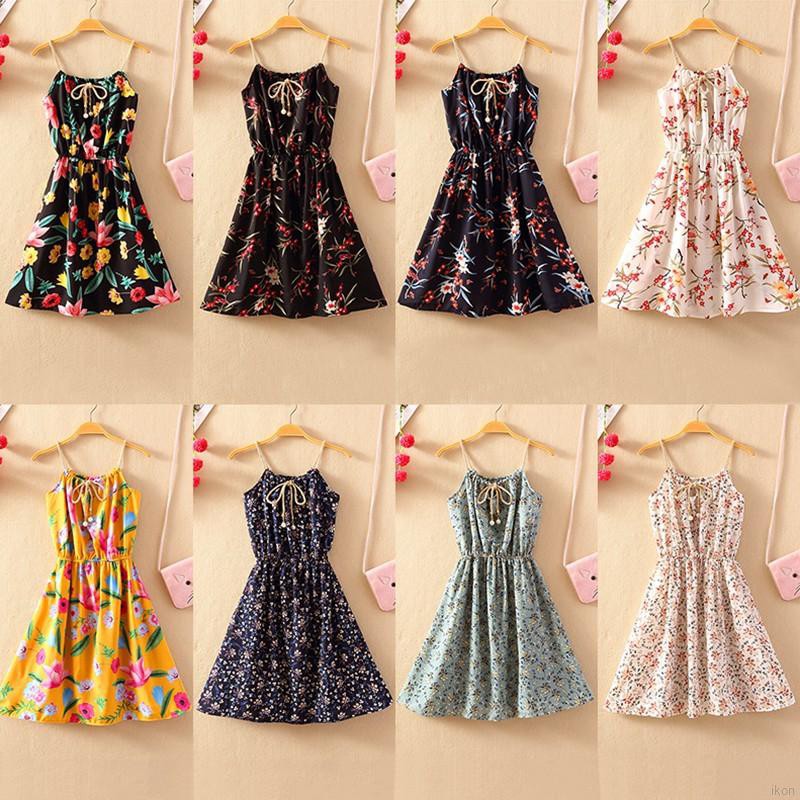 Đầm Sát Nách Hoạ Tiết Hoa Phong Cách Bohomian