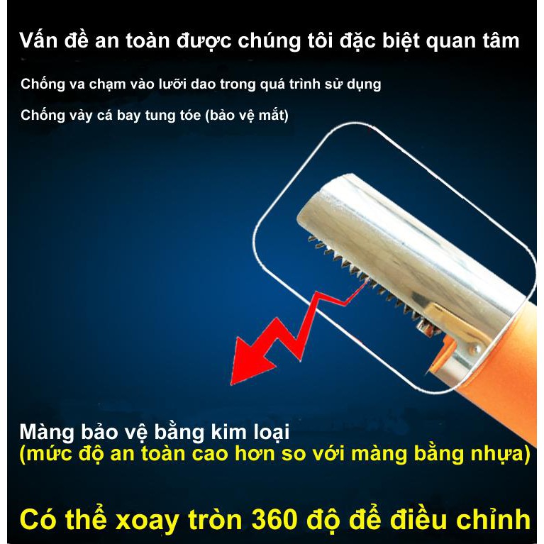 Máy đánh vẩy cá cầm tay inox 304 IPX7- hàng cao cấp 🦈🦈