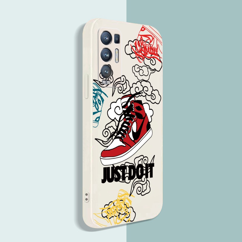 Ốp Điện Thoại Viền Vuông In Chữ Just Do it Cho OPPO A17 A17K Reno7 Reno8 4G Reno6 Z 5G Reno 5 Pro 4 3 Reno2 Z F A95 5G A76 A96 A57 A77