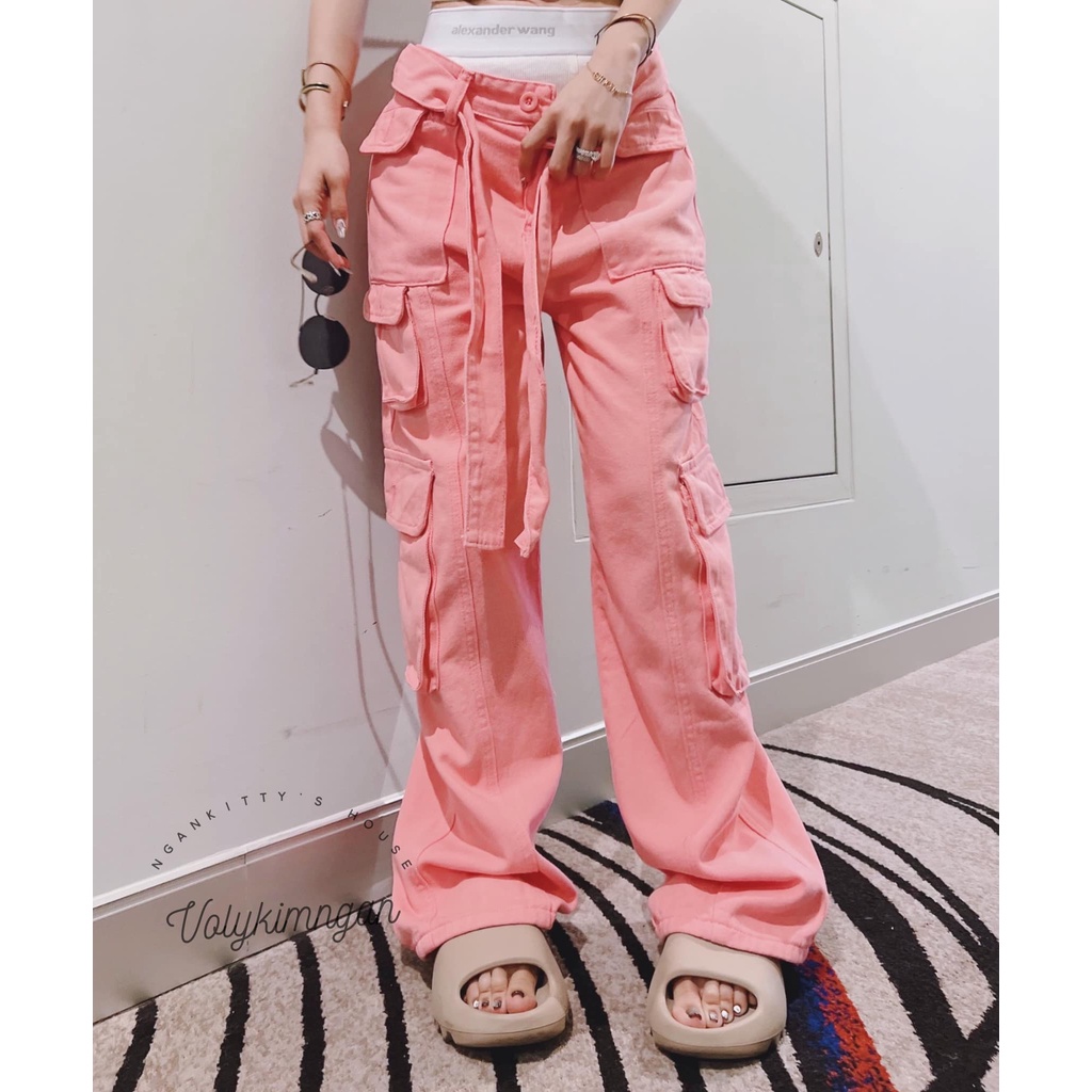 Quần suông túi hộp dây lưng