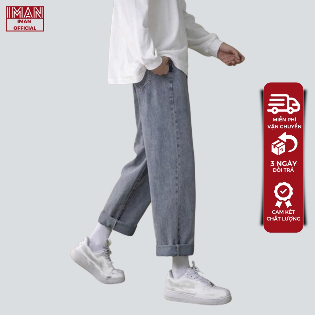 Quần Baggy jean nam ống suông rộng style hàn quốc 2022