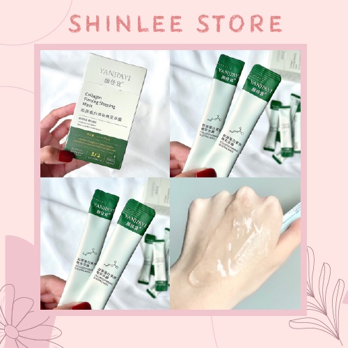 Hộp 20 gói mặt nạ ngủ COLLAGEN YANJIAYI dạng thạch giúp nâng cơ căng bóng cấp ẩm dưỡng trắng da hiệu quả SHINLEE STORE
