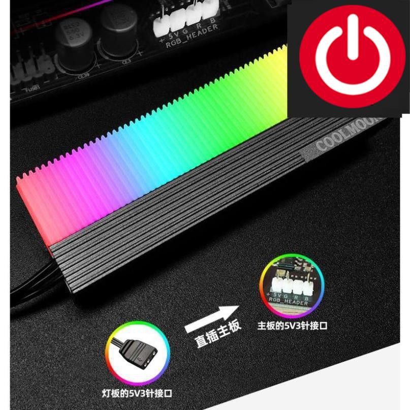 Tản Nhiệt SSD M2 Led RGB Coolmoon - Hỗ Trợ Đồng Bộ Hub Coolmoon và Mainboard