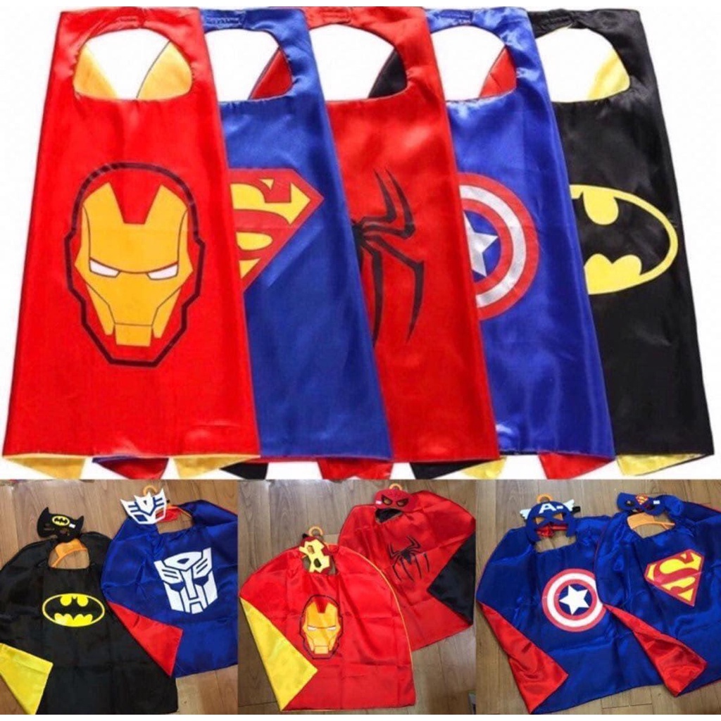 Choàng + mặt nạ siêu anh hùng, công chúa hóa trang halloween cho bé