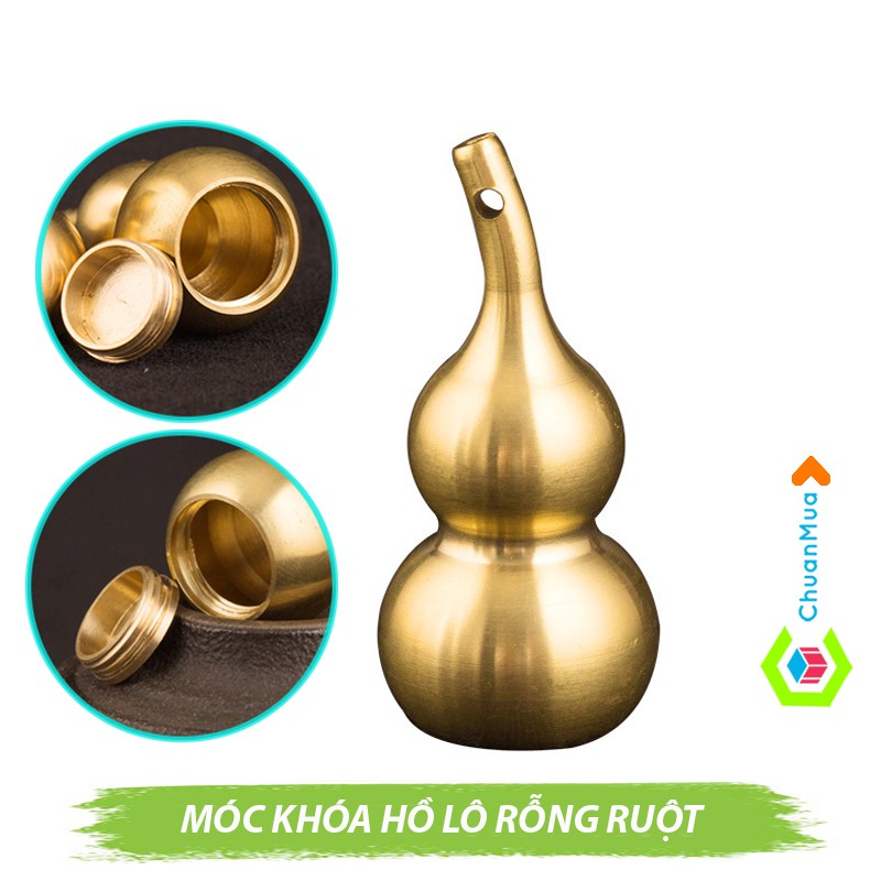 Móc Khóa Rỗng Ruột Bằng Đồng (Móc khóa đồng thau, phong thủy, móc khóa hồ lô bằng đông, cao cấp, giá rẻ )