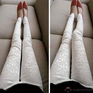 Quần Legging Phối Ren Cho Nữ