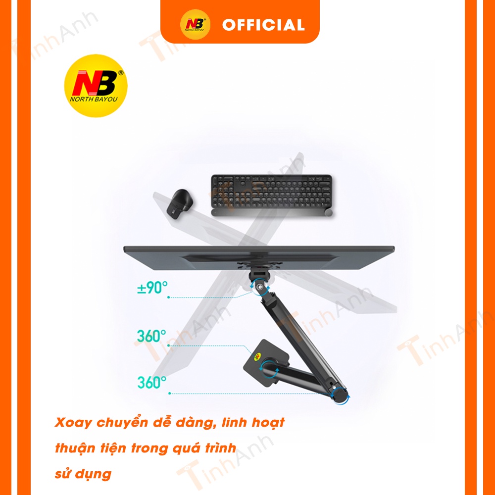 Giá treo màn hình máy tính Cao Cấp NB F100A 22 - 35 inch Arm màn hình tải trọng 12Kg Mẫu mới 2021