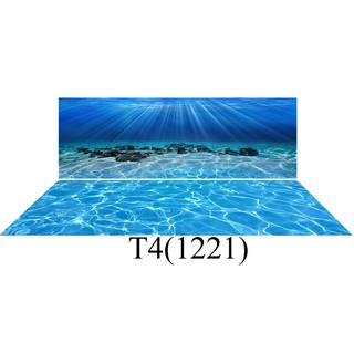 tranh bộ 3d bể cá gồm tranh lưng và tranh đáy