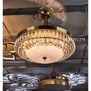 Quạt Trần Đèn Chùm Pha Lê-Công Xuất 90W