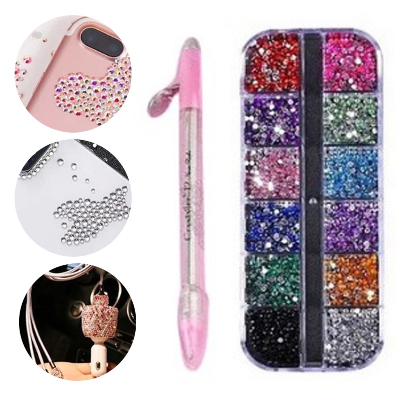 Bộ dụng cụ bút đính đá kèm 600 hạt cườm mới ☆Haolivemall