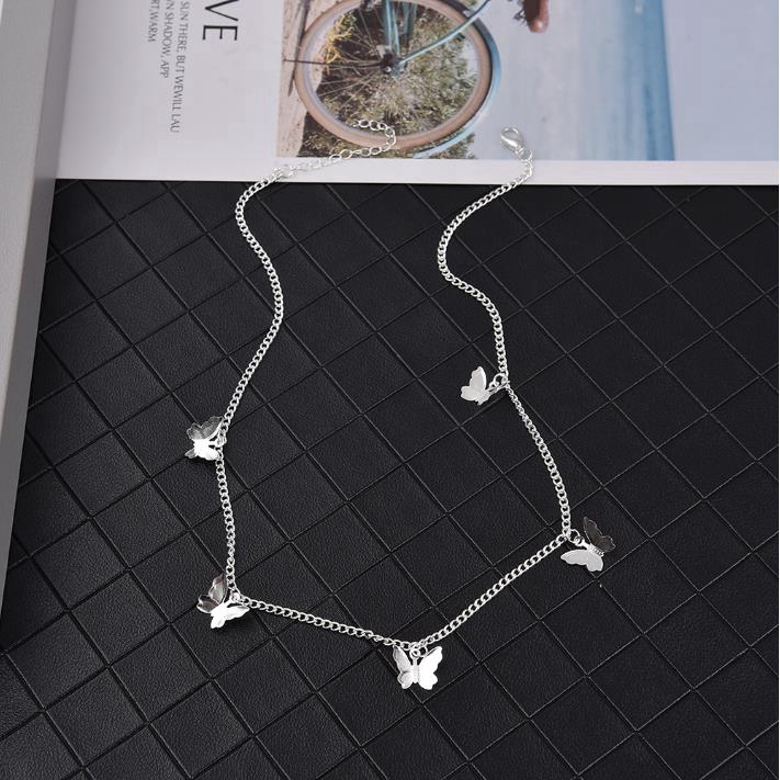 Bộ vòng cổ + Bông Tai Mạ Vàng / Bạc Hình Bướm Cổ Điển