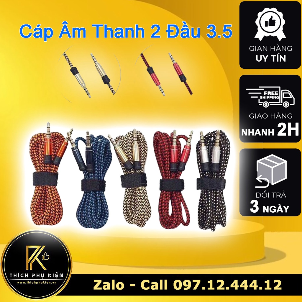 Cáp Kết Nối Âm Thanh Dù 2 Đầu 3.5 Để Kéo Dài Kết Nối Âm Thanh