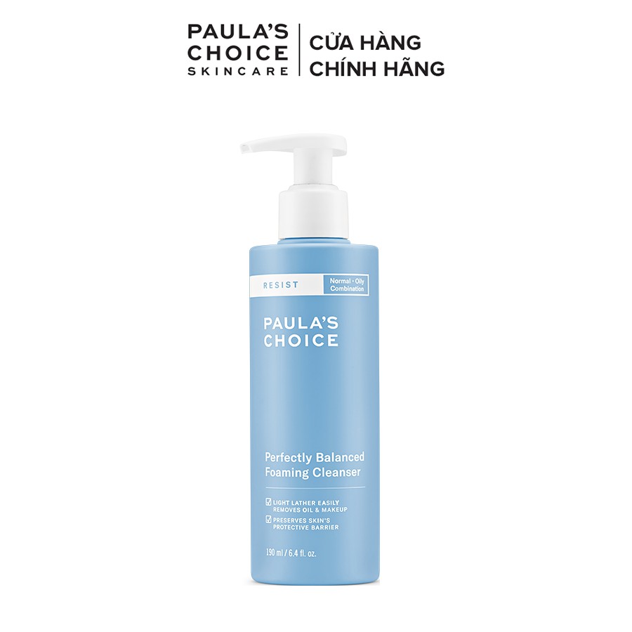 Sữa rửa mặt cân bằng da hoàn hảo Paula's Choice Resist Perfectly Balanced Foaming Cleanser 190ml mã: 7830