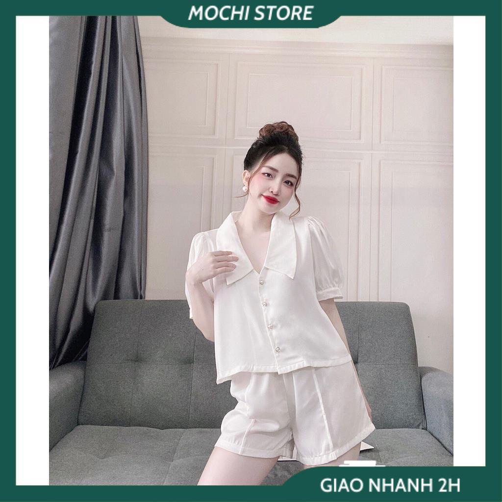 Đồ Bộ Nữ, Đồ Mặc Nhà, Set Bộ Áo Tay Ngắn Cổ Sen Quần Sọc Chất Lụa Satin Màu Sắc Tươi Trẻ Thời Trang Trẻ Trung Cho Bạn Nữ | BigBuy360 - bigbuy360.vn