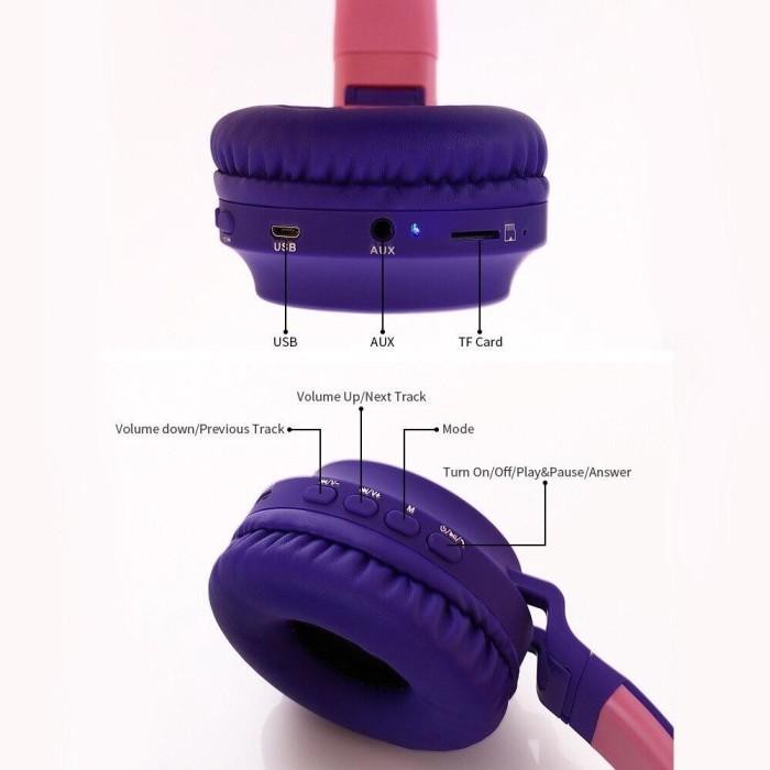 Tai Nghe Bluetooth Không Dây Hình Tai Mèo Có Đèn Led | BigBuy360 - bigbuy360.vn