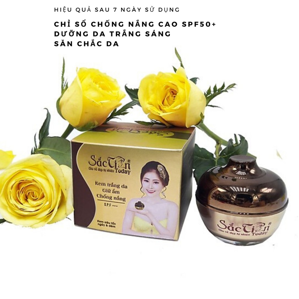 Kem Trắng da giữ ẩm chống nắng Sắc Tiên Today 8g - 18g - 25g - 30g chỉ số chống nắng spf50+ dưỡng da trắng sáng