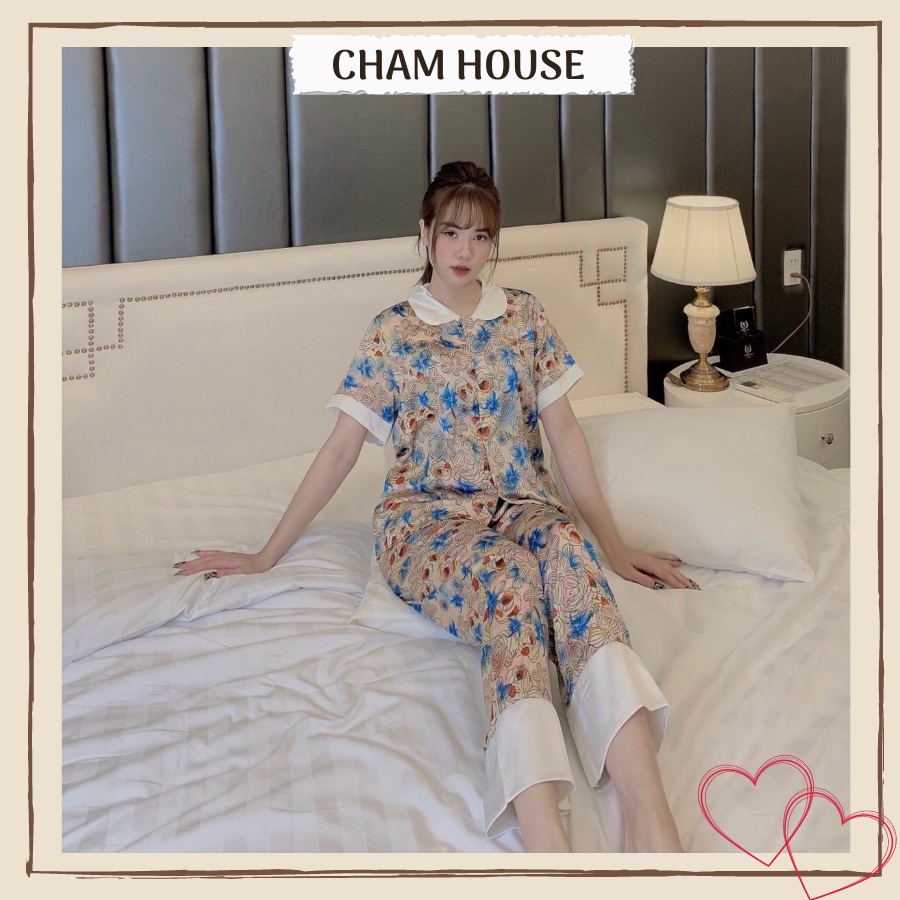 Đồ bộ pijama lụa, độ pijama tay ngắn quần dài họa tiết cao cấp, chất vải mềm mịn Piti Shop | BigBuy360 - bigbuy360.vn