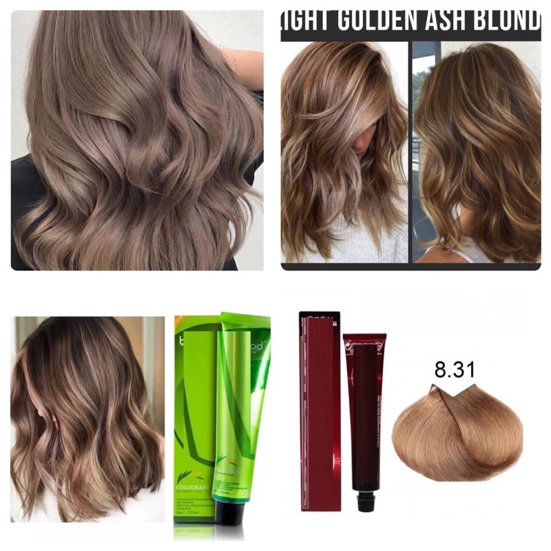 Tuýp Màu Nhuộm Tóc Màu Vàng Khói 8/31 Light Blonde Ashen Gold Hair Coloring