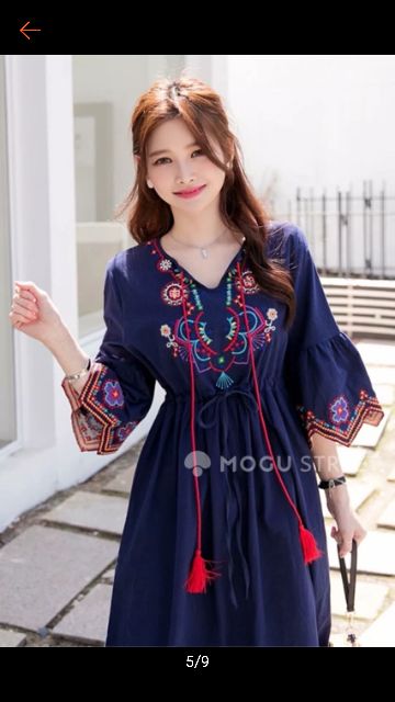 Đầm maxi thổ cẩm ulzzang | BigBuy360 - bigbuy360.vn