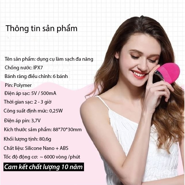 Máy Rửa Mặt Cao Cấp Mamamia Virgo Gen 1 Công Nghệ Rung Sóng Âm Sonic Kết Hợp Massage Thế Hệ Mới Duy Trì Làn Da Tươi Trẻ