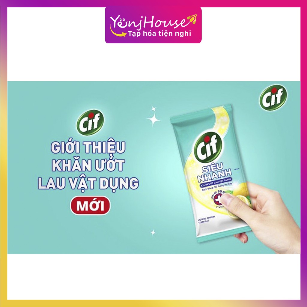 KHĂN ƯỚT CIF 24 MIẾNG ĐA NĂNG LAU CỰC NHANH SẠCH BÓNG CHỈ TRONG 10 GIÂY - YENJHOUSE