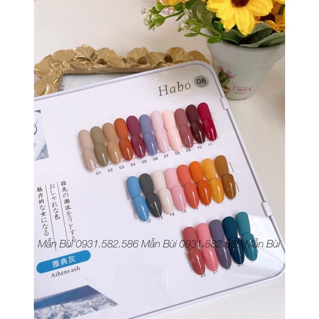 Set sơn gel Habo 24 màu cao cấp - tặng bảng màu sơn sẵn