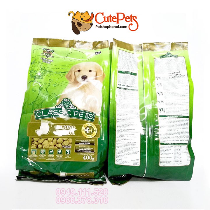 Thức ăn cho chó con Classic Pets Puppy 400g Vị sữa hạt cho chó giá rẻ - CutePets