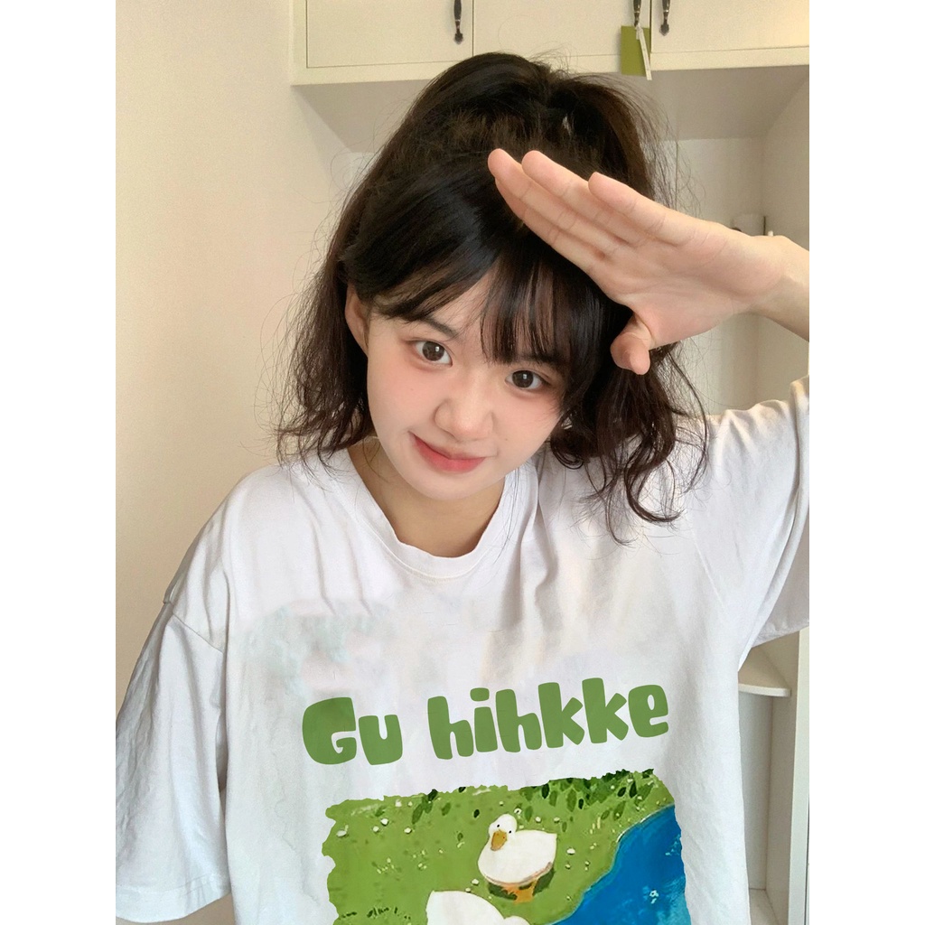 Xiaozhainv Áo Thun Ngắn Tay Dáng Rộng Thời Trang Mùa Hè Hàn Quốc Dành Cho Nữ