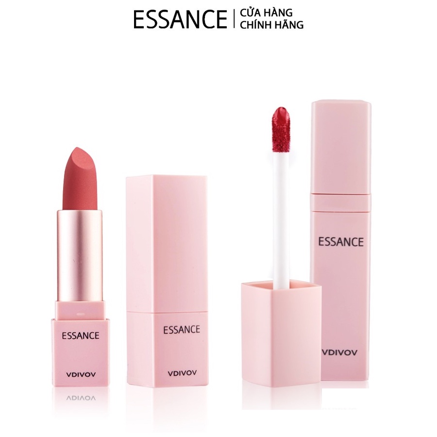 [HB Gift] Combo Son lì lâu trôi Essance Lip Rouge Velvet 3.5g và Son kem mịn mượt chuẩn màu Essance Soft Lip Liquid 3g