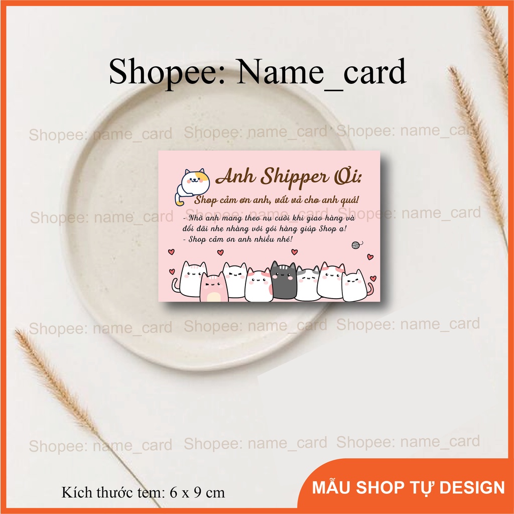 Tem dán cảm ơn anh shipper sẵn tại shop