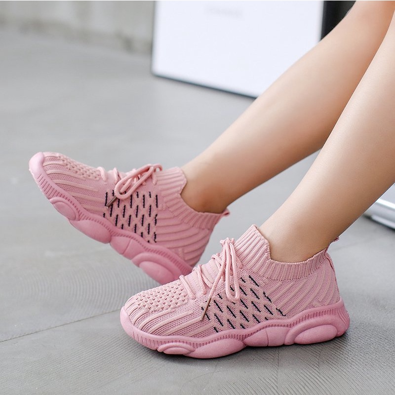 Giày Thể Thao Phối Lưới Thoáng Khí Mềm Mại Cho Bé Giày thể thao in chữ chống trượt thời trang cho bé