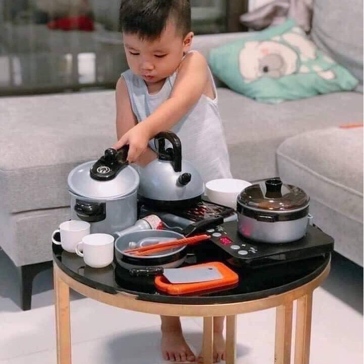Bộ đồ chơi nấu ăn 36 chi tiết cho bé size 14, 16, 18cm, kích thước khả năng sáng tạo cho bé