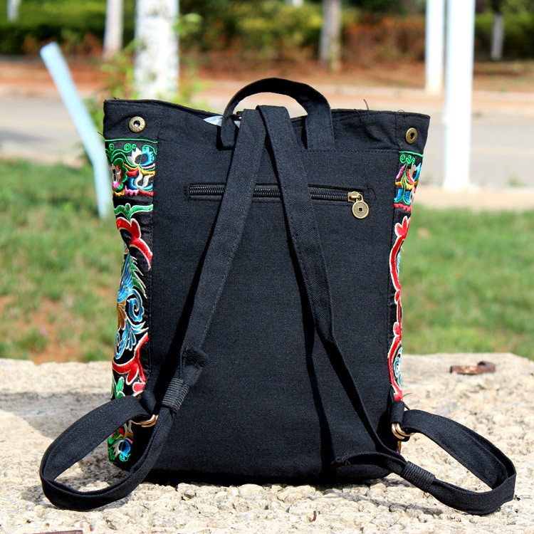 Balo laptop vải thêu tay nổi bật với tua rua - T04BL11030