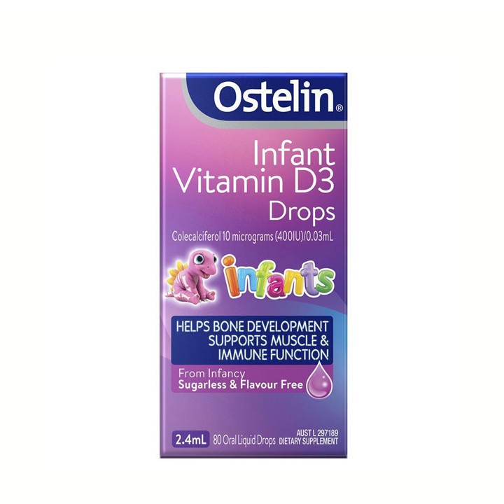 Ostelin Infant Vitamin D3 Drops 2.4 ml - Bổ sung vitamin D cho trẻ dưới 6 months