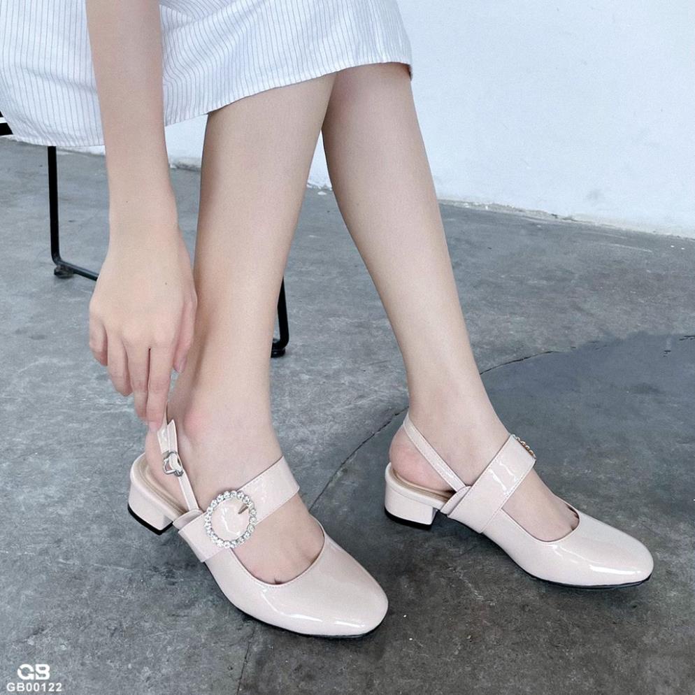 Giày cao gót giayBOM bít mũi hở gót đế cao 3 cm GB00122 . .