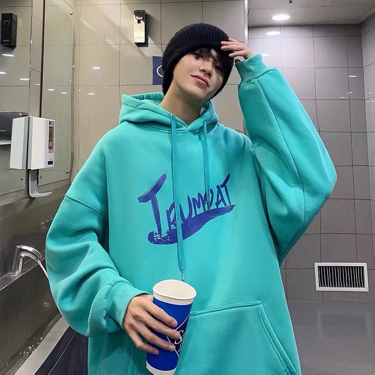 【M-5XL】Street hip hop trend Korean style Men's loose hoodie Printed letter Winter Sweatshirt Unisex Large size Casual Hoodie