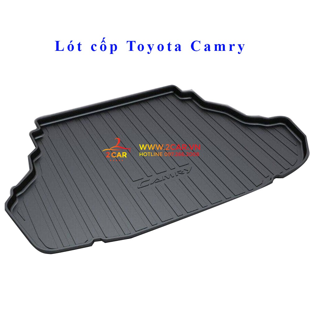 Lót cốp nhựa dẻo xe Toyota Camry 2007 - 2021, 2022, 2023 hàng nhựa TPO cao cấp LCN-TO008