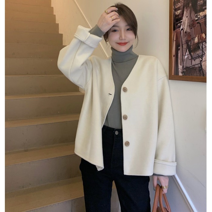 Áo Cardigan Dạ Lông Thỏ Cổ Tym Hàng Quảng Châu M8129