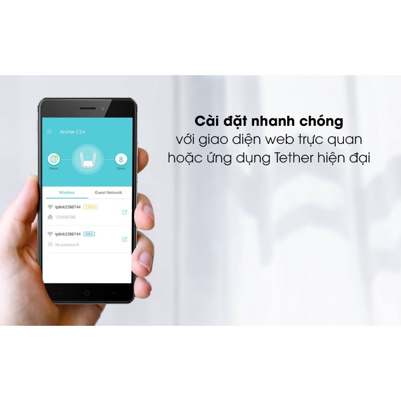 Bộ Phát Wifi TP-Link Archer C24 Băng Tần Kép AC 750Mbps - Hàng Chính Hãng