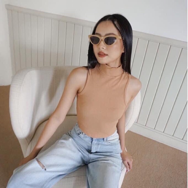 Áo Croptop body tăm cổ 3p (Ảnh thật)