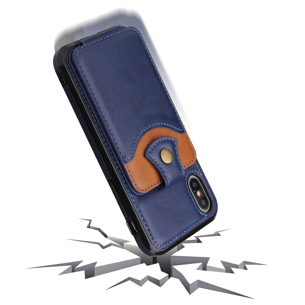 Ốp điện thoại da mềm dạng ví nắp lật có khe để thẻ thích hợp cho iPhone X XS Max XR SE 2020 8 7 6 6S Plus