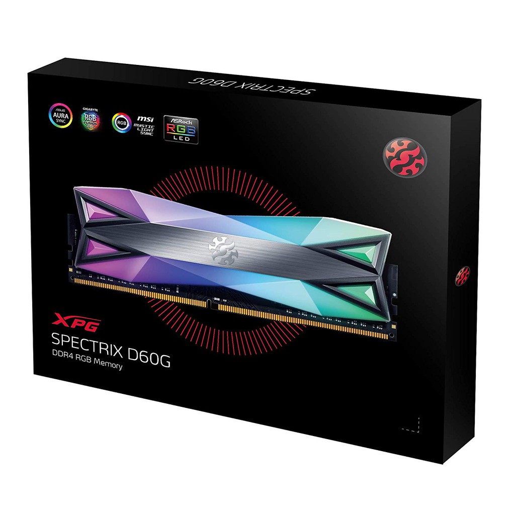 RAM MÁY TÍNH Adata XPG Spectrix D60G RGB 16GB [2x8GB] 3000MHz DDR4 CL-16-18-18 [ Hàng nhập khẩu US]