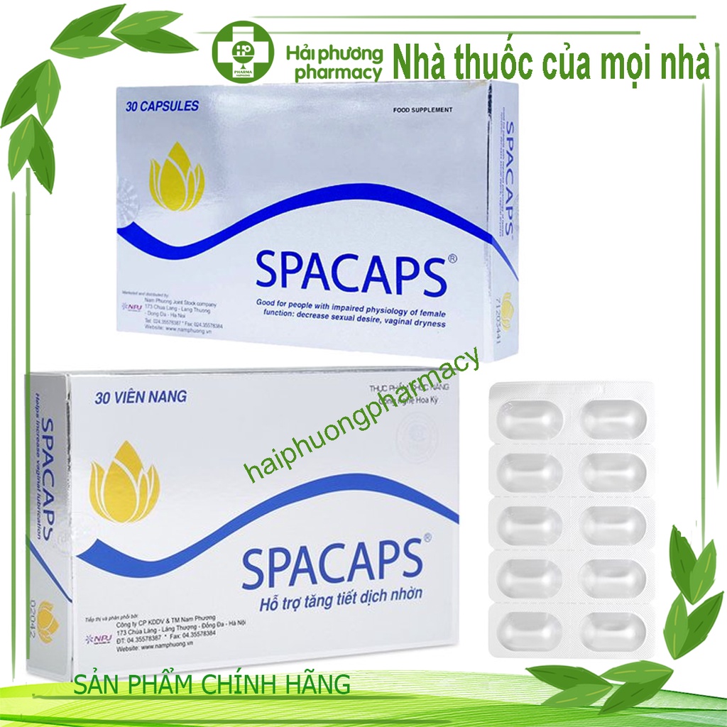 Spacaps hỗ trợ sinh lý nữ - giảm khô hạn, tăng dịch tiết, nội tiết tố từ mầm đậu nành, hà thủ ô