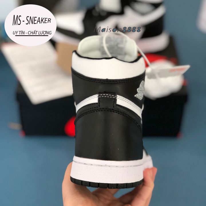 giày thể thao jordan cổ cao màu panda, giày jd1 low [MS Sneaker] màu đen trắng hàng cao cấp | BigBuy360 - bigbuy360.vn