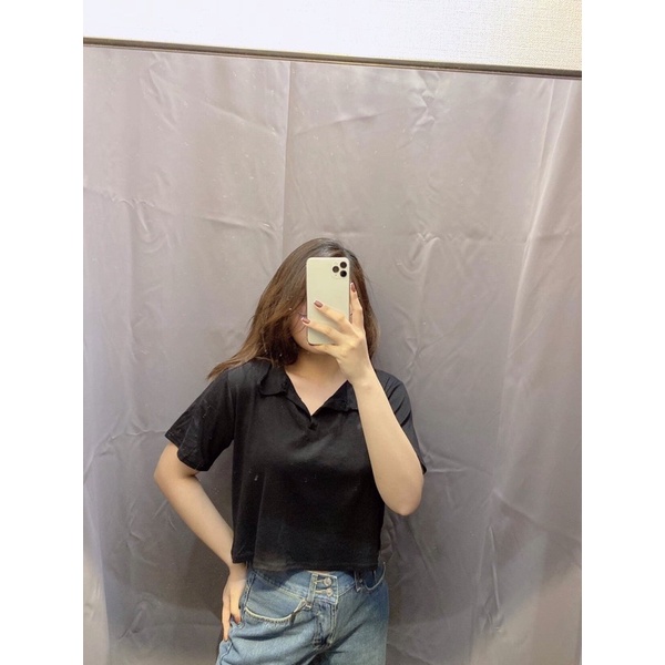 ÁO CROP CỔ POLO - CR028